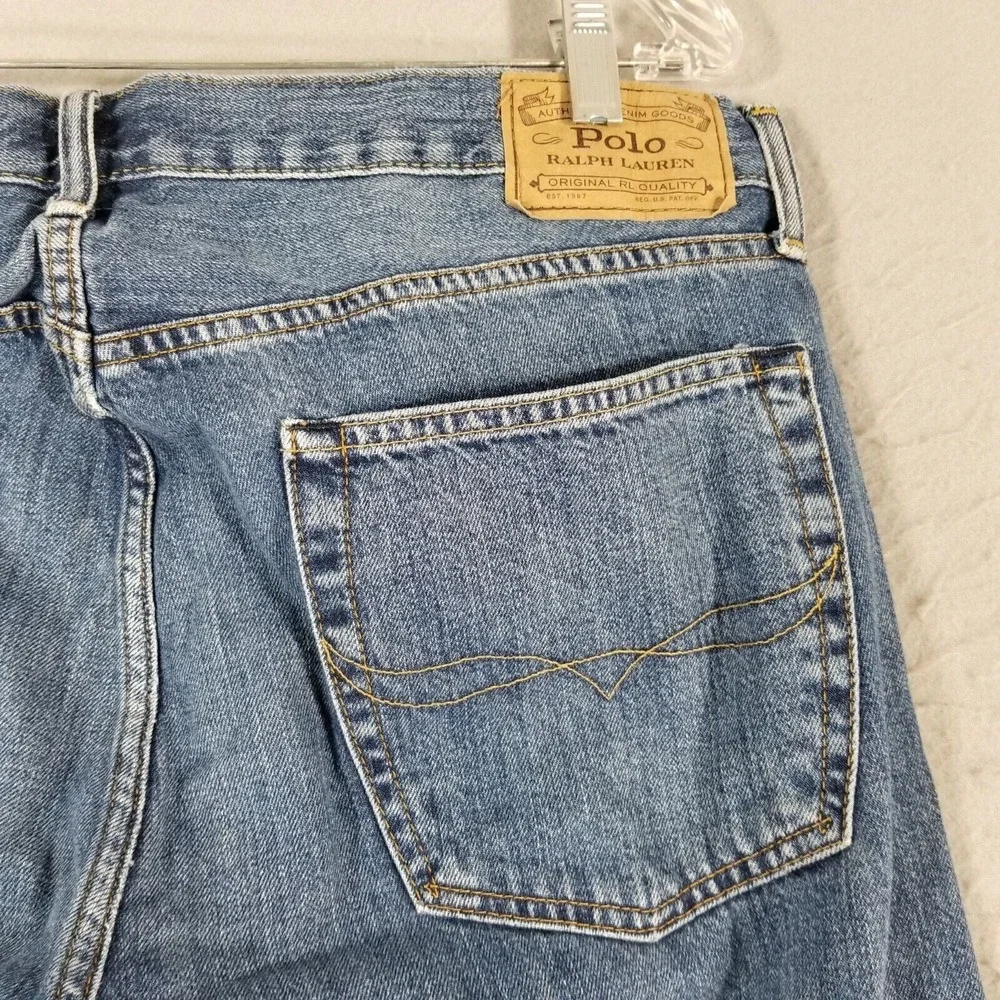 Polo Ralph Lauren jeans men's 36 x 30 Varick slim straight blue denim pants‎